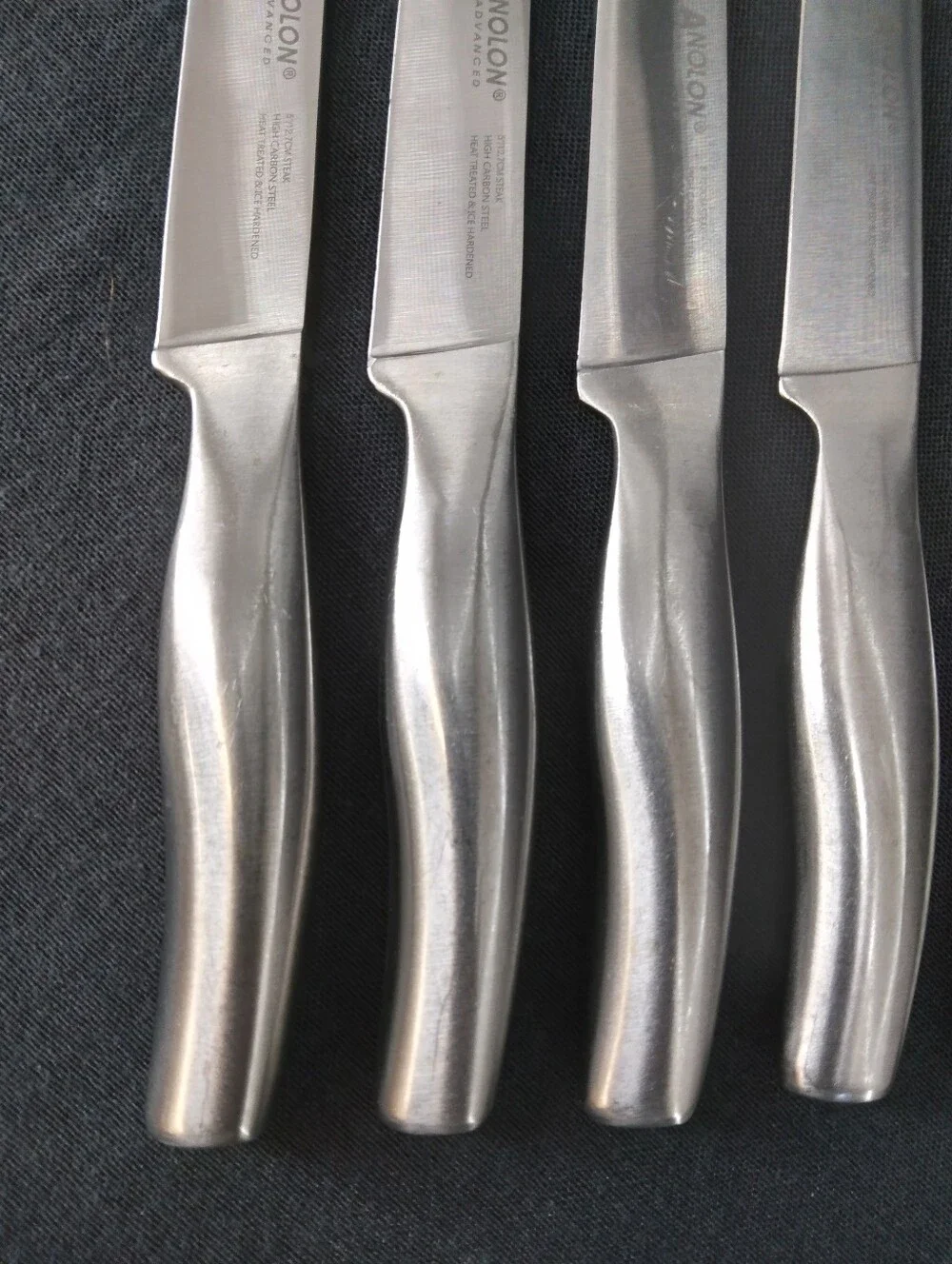Set of 6 Analon Carbon Steel Steak Knives Heat Treated Ice Hardened 5